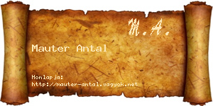 Mauter Antal névjegykártya